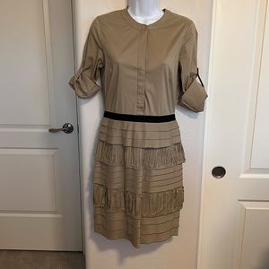 BCBG Ruffle Long Sleeve Dress - S